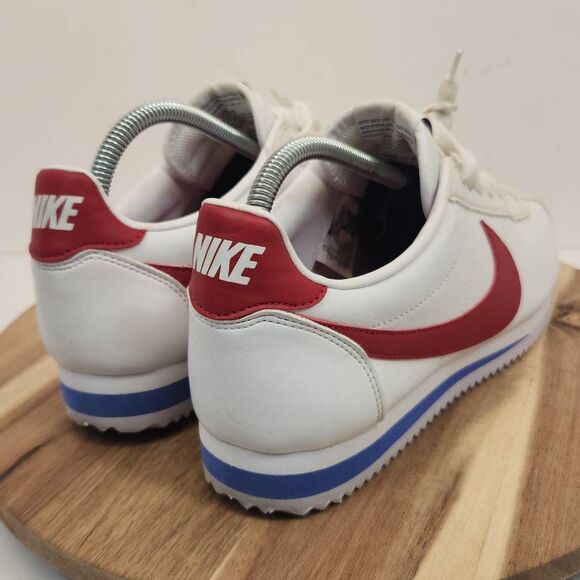 Nike Women's Cortez Leather Shoes White Red Size 10 - Picture 4 of 10